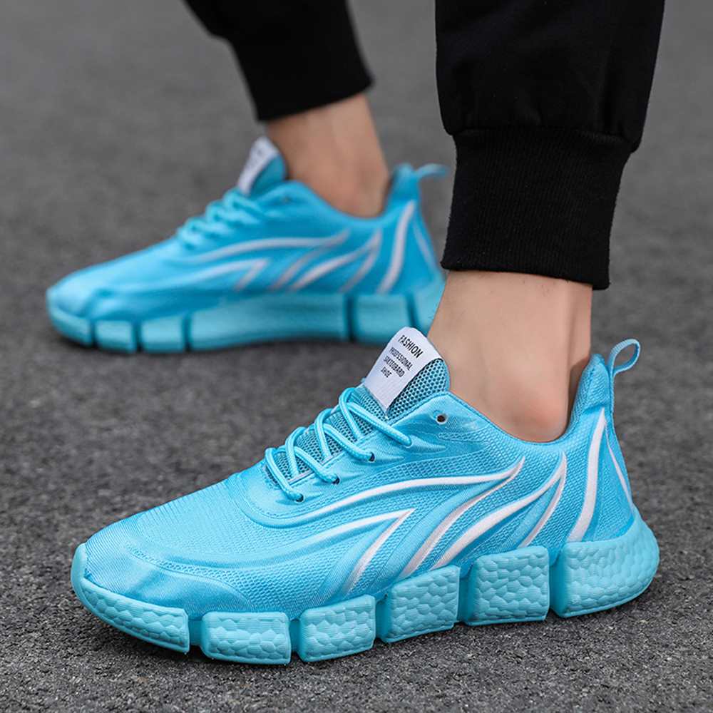 Men Running Shoes Sports Shoes Casual Trainers Mesh Tennis Sneakers Men - Blue EU 40